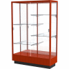 Heritage Floor Case, Mirror Back, Cherry Oak Frame, 48"L x 70"H x 18"D