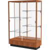 Heritage Display Case Danish Walnut, Mirror Back 48"W x 18"D x 70"H
