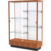 Heritage Display Case Danish Walnut, White Back 48"W x 18"D x 70"H