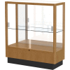 Heritage Display Case Autumn Oak, Mirror Back 36"W x 14"D x 40"H