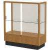 Heritage Display Case Autumn Oak, Fabric Back 36"W x 14"D x 40"H