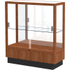 Heritage Display Case Danish Walnut, Mirror Back 36"W x 14"D x 40"H