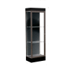 Edge Lighted Floor Case, Black Back, Dark Bronze Frame, 6" Black Base, 24"W x 76"H x 20"D