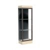 Edge Lighted Floor Case, Black Back, Dark Bronze Frame, 6" Chardonnay Base, 24"W x 76"H x 20"D