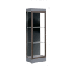 Edge Lighted Floor Case, Black Back, Dark Bronze Frame, 6" Carbon Mesh Base, 24"W x 76"H x 20"D