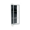Edge Lighted Floor Case, Black Back, Satin Frame, 6" Frosty White Base, 24"W x 76"H x 20"D