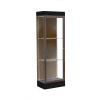 Edge Lighted Floor Case, Chocolate Back, Dark Bronze Frame, 6" Black Base, 24"W x 76"H x 20"D