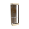 Edge Lighted Floor Case, Chocolate Back, Dark Bronze Frame, 6" Chardonnay Base, 24"W x 76"H x 20"D