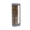 Edge Lighted Floor Case, Chocolate Back, Dark Bronze Frame, 6" Carbon Mesh Base, 24"W x 76"H x 20"D