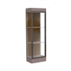 Edge Lighted Floor Case, Chocolate Back, Dark Bronze Frame, 6" Morro Zephyr Base, 24"W x 76"H x 20"D