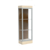 Edge Lighted Floor Case, Chocolate Back, Satin Frame, 6" Chardonnay Base, 24"W x 76"H x 20"D