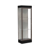 Edge Lighted Floor Case, Harbor Back, Dark Bronze Frame, 6" Black Base, 24"W x 76"H x 20"D