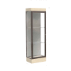 Edge Lighted Floor Case, Harbor Back, Dark Bronze Frame, 6" Chardonnay Base, 24"W x 76"H x 20"D