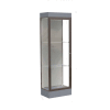 Edge Lighted Floor Case, Harbor Back, Dark Bronze Frame, 6" Carbon Mesh Base, 24"W x 76"H x 20"D