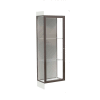 Edge Lighted Floor Case, Harbor Back, Dark Bronze Frame, 6" Frosty White Base, 24"W x 76"H x 20"D