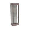 Edge Lighted Floor Case, Harbor Back, Dark Bronze Frame, 6" Morro Zephyr Base, 24"W x 76"H x 20"D