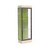 Edge Lighted Floor Case, Pale Green Back, Dark Bronze Frame, 6" Chardonnay Base, 24"W x 76"H x 20"D