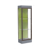 Edge Lighted Floor Case, Pale Green Back, Dark Bronze Frame, 6" Carbon Mesh Base, 24"W x 76"H x 20"D