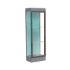 Edge Lighted Floor Case, Pewter Back, Dark Bronze Frame, 6" Carbon Mesh Base, 24"W x 76"H x 20"D
