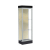 Edge Lighted Floor Case, Silk Back, Satin Frame, 6" Black Base, 24"W x 76"H x 20"D