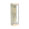 Edge Lighted Floor Case, Silk Back, Satin Frame, 6" Chardonnay Base, 24"W x 76"H x 20"D