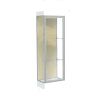 Edge Lighted Floor Case, Silk Back, Satin Frame, 6" Frosty White Base, 24"W x 76"H x 20"D