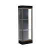 Edge Lighted Floor Case, Slate Back, Dark Bronze Frame, 6" Black Base, 24"W x 76"H x 20"D