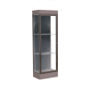 Edge Lighted Floor Case, Slate Back, Dark Bronze Frame, 6" Morro Zephyr Base, 24"W x 76"H x 20"D
