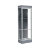 Edge Lighted Floor Case, Slate Back, Satin Frame, 6" Carbon Mesh Base, 24"W x 76"H x 20"D