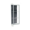 Edge Lighted Floor Case, Slate Back, Satin Frame, 6" Frosty White Base, 24"W x 76"H x 20"D