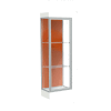Edge Lighted Floor Case, Terra Cotta Back, Satin Frame, 6" Frosty White Base, 24"W x 76"H x 20"D