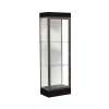 Edge Lighted Floor Case, White Back, Dark Bronze Frame, 6" Black Base, 24"W x 76"H x 20"D