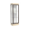 Edge Lighted Floor Case, White Back, Dark Bronze Frame, 6" Chardonnay Base, 24"W x 76"H x 20"D