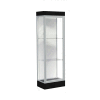 Edge Lighted Floor Case, White Back, Satin Frame, 6" Black Base, 24"W x 76"H x 20"D