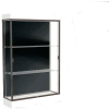 Edge Lighted Floor Case, Black Back, Dark Bronze Frame, 6" Frosty White Base, 48"W x 76"H x 20"D