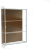 Edge Lighted Floor Case, Chocolate Back, Satin Frame, 6" Frosty White Base, 48"W x 76"H x 20"D