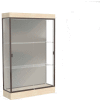 Edge Lighted Floor Case, Harbor Back, Dark Bronze Frame, 6" Chardonnay Base, 48"W x 76"H x 20"D