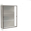 Edge Lighted Floor Case, Harbor Back, Dark Bronze Frame, 6" Frosty White Base, 48"W x 76"H x 20"D