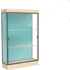 Edge Lighted Floor Case, Pewter Back, Dark Bronze Frame, 6" Chardonnay Base, 48"W x 76"H x 20"D