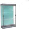 Edge Lighted Floor Case, Pewter Back, Dark Bronze Frame, 6" Carbon Mesh Base, 48"W x 76"H x 20"D