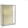 Edge Lighted Floor Case, Silk Back, Dark Bronze Frame, 6" Frosty White Base, 48"W x 76"H x 20"D