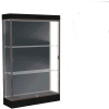 Edge Lighted Floor Case, Slate Back, Dark Bronze Frame, 6" Black Base, 48"W x 76"H x 20"D