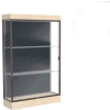 Edge Lighted Floor Case, Slate Back, Dark Bronze Frame, 6" Chardonnay Base, 48"W x 76"H x 20"D