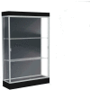 Edge Lighted Floor Case, Slate Back, Satin Frame, 6" Black Base, 48"W x 76"H x 20"D
