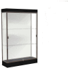 Edge Lighted Floor Case, White Back, Dark Bronze Frame, 6" Black Base, 48"W x 76"H x 20"D