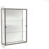 Edge Lighted Floor Case, White Back, Dark Bronze Frame, 6" Frosty White Base, 48"W x 76"H x 20"D