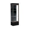 Edge Lighted Floor Case, Black Back, Dark Bronze Frame, 12" Black Base, 24"W x 76"H x 20"D