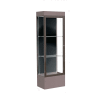 Edge Lighted Floor Case, Black Back, Dark Bronze Frame, 12" Morro Zephyr Base, 24"W x 76"H x 20"D