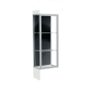 Edge Lighted Floor Case, Black Back, Satin Frame, 12" Frosty White Base, 24"W x 76"H x 20"D