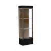 Edge Lighted Floor Case, Chocolate Back, Dark Bronze Frame, 12" Black Base, 24"W x 76"H x 20"D